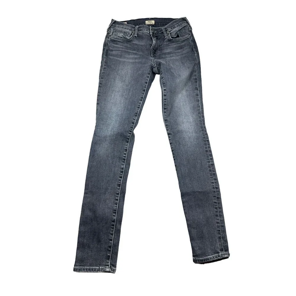 True Religion‎ Womens HALLE Skinny Jeans Size 26 Black Mid Rise